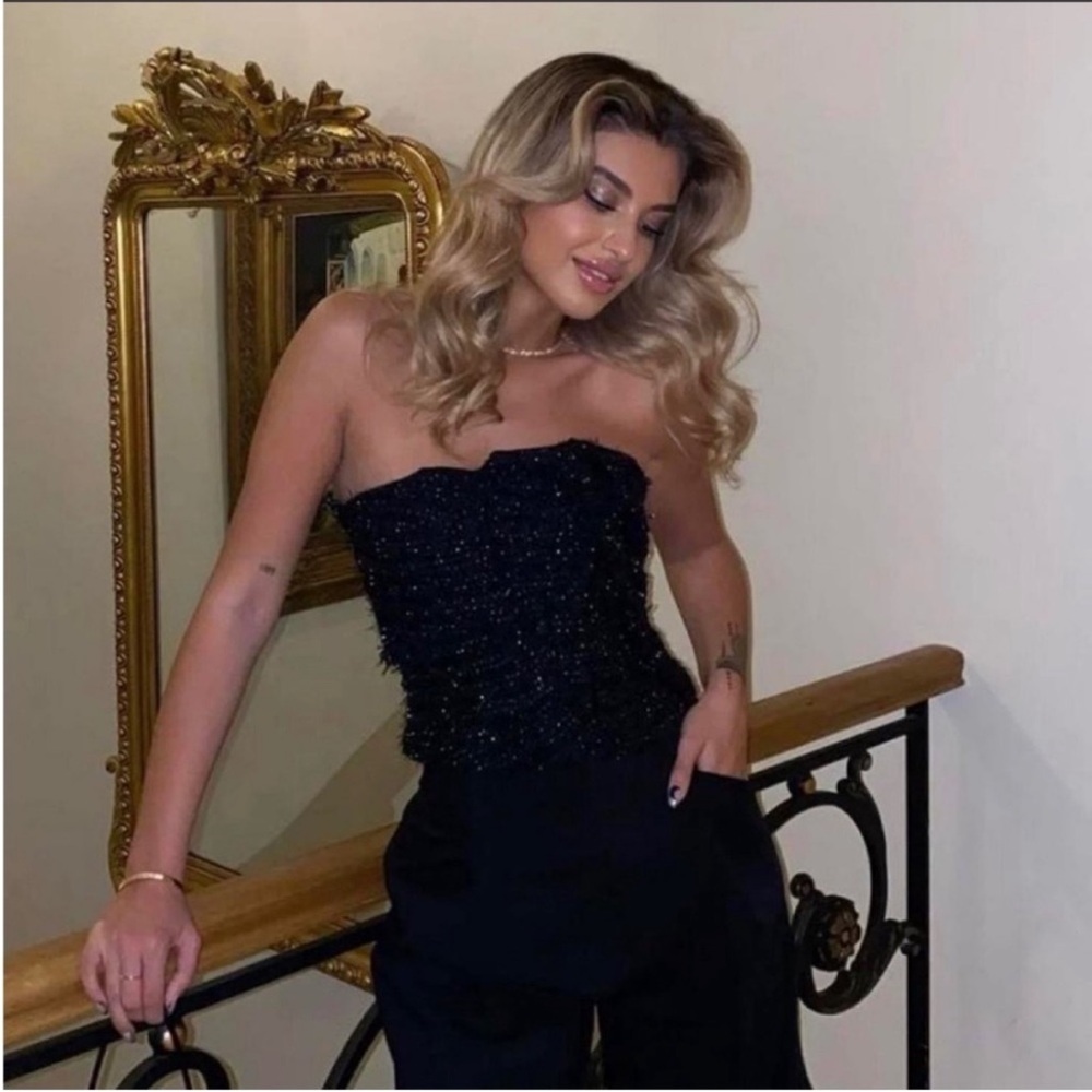 ZARA Sparkly Bustier Top Limited Edition size M